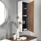 Bathroom Furniture in White Wood and Walnut and Ceramic 156 cm Made in Italy - Renga Viadurini