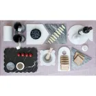 Mortar in White Carrara Marble with Wooden Pestle Made in Italy - Winda Viadurini