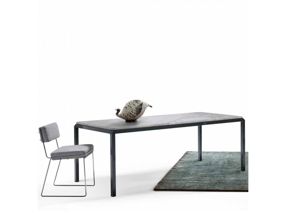 My Home Bebop design table white marble H74xL210cm made in Italy Viadurini