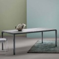 Bebop white marble design table made in Italy