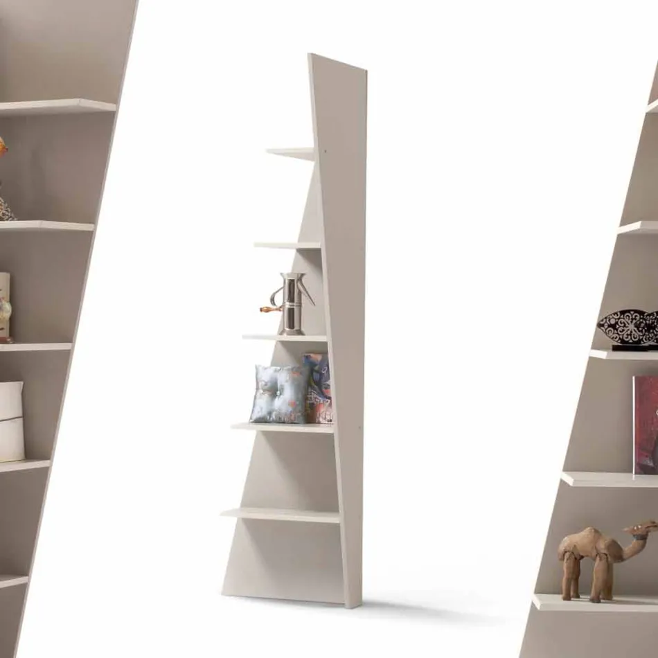 My Home Esquina design corner bookcase MDF lacquered H220cm made in Italy Viadurini