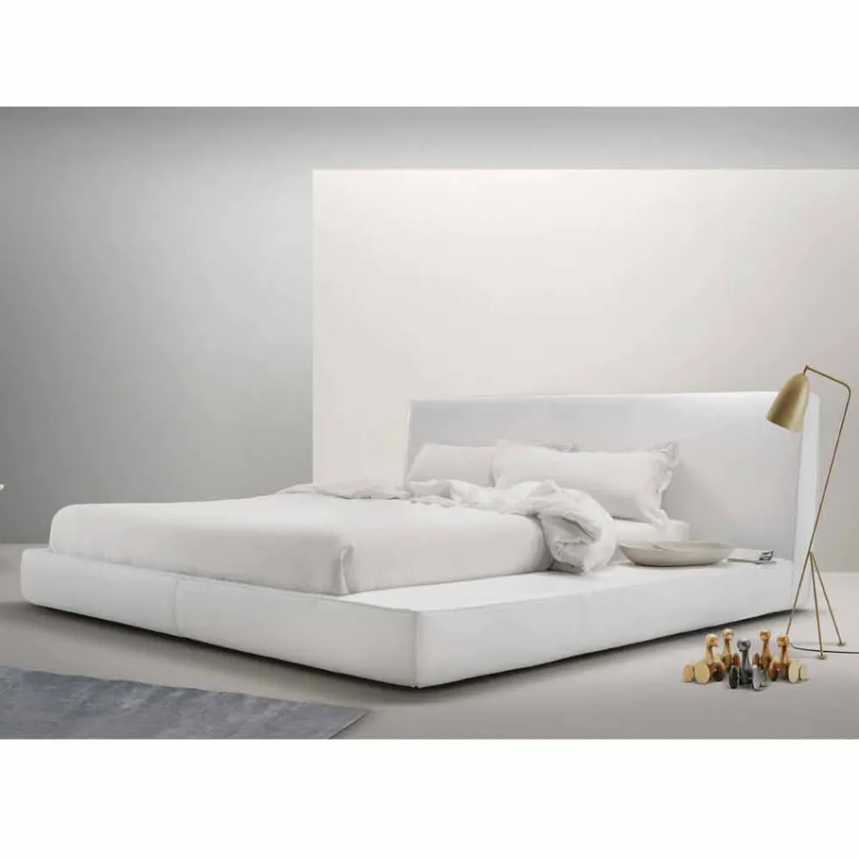 My Home Long Island padded leather double bed made in Italy Viadurini