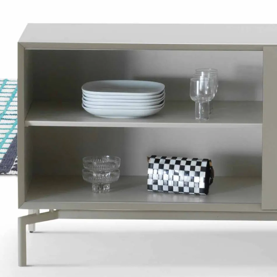 My Home Mirage design sideboard in lacquered MDF H71xL210cm made in Italy Viadurini