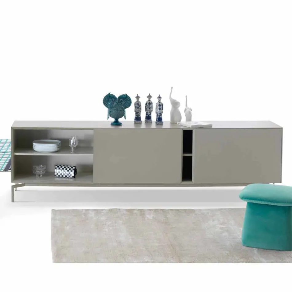 My Home Mirage design sideboard in lacquered MDF H71xL210cm made in Italy Viadurini