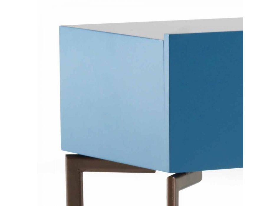 My Home Sally bedside table MDF steel legs H37xL62cm made in Italy Viadurini