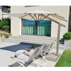 Garden Arm Umbrella in White or Anthracite Aluminum 300x400 cm - Lapillo Viadurini