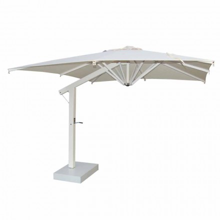 Garden Arm Umbrella in White or Anthracite Aluminum 300x400 cm - Lapillo Viadurini