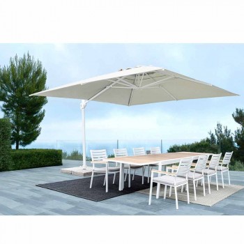 3x3 Outdoor Umbrella in White Aluminum and Polyester - Fasma