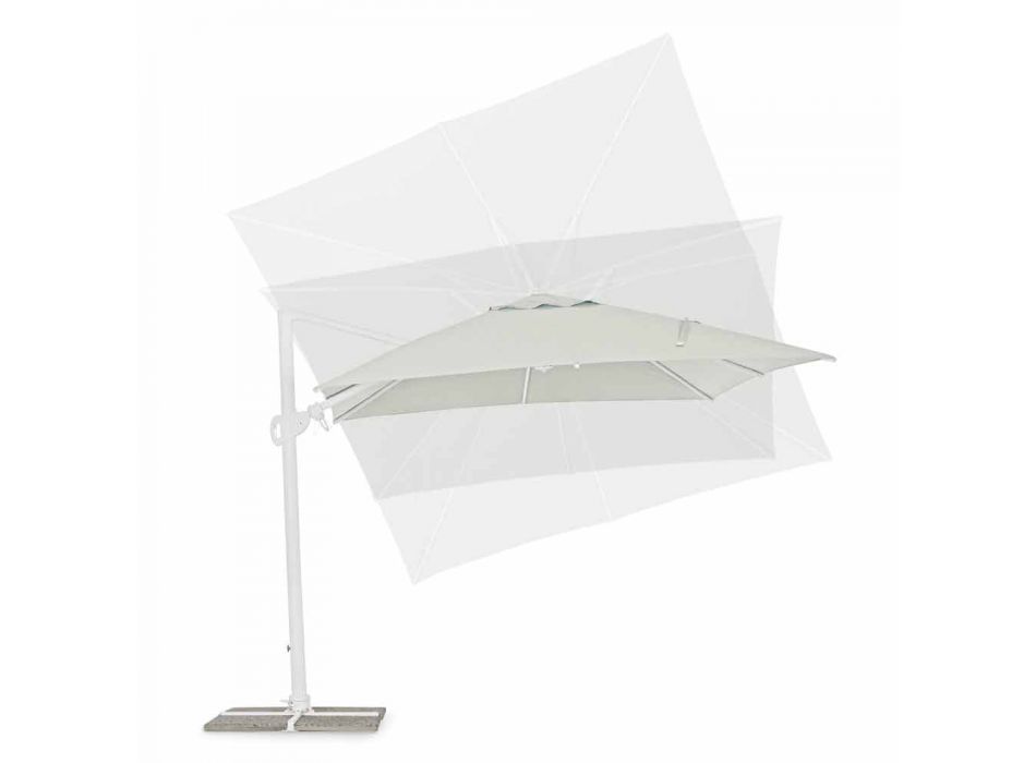 3x3 Outdoor Umbrella in White Aluminum and Polyester - Fasma Viadurini