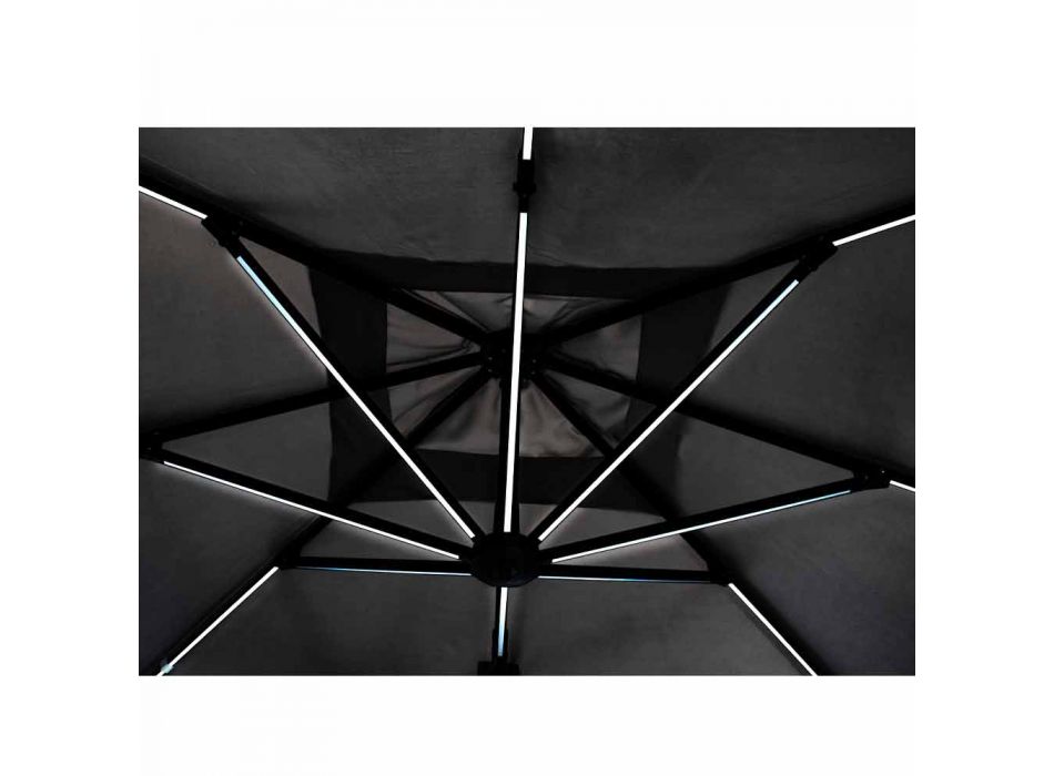 3x3 Outdoor Umbrella in Gray Polyester and Anthracite Color Aluminum - Coby