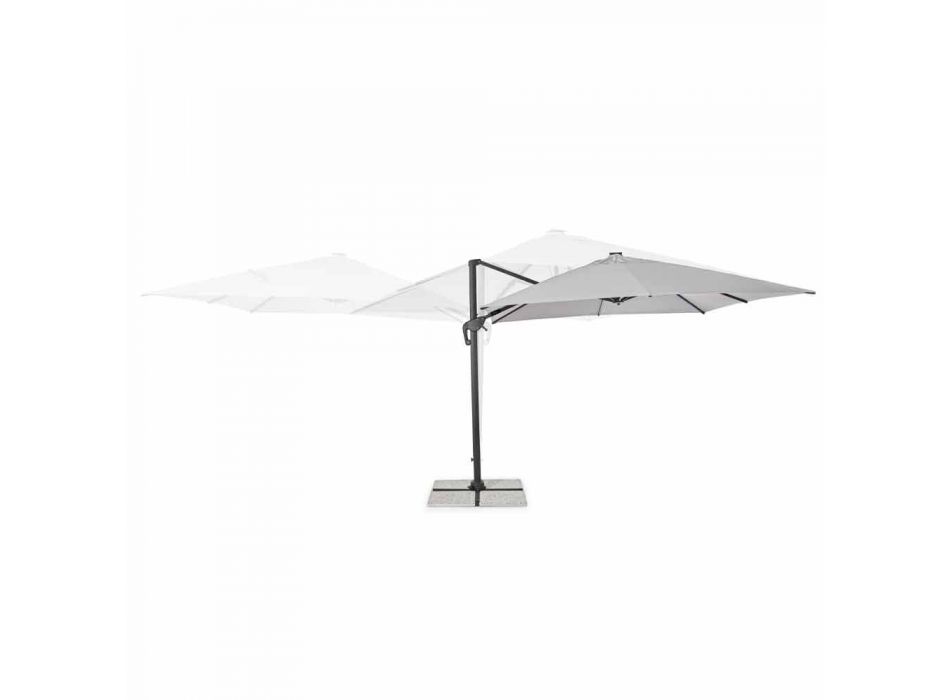 3x3 Outdoor Umbrella in Gray Polyester and Anthracite Color Aluminum - Coby Viadurini