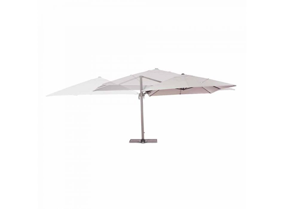 3x4 Outdoor Umbrella with Sand Color Polyester - Flamingo Cloth Viadurini