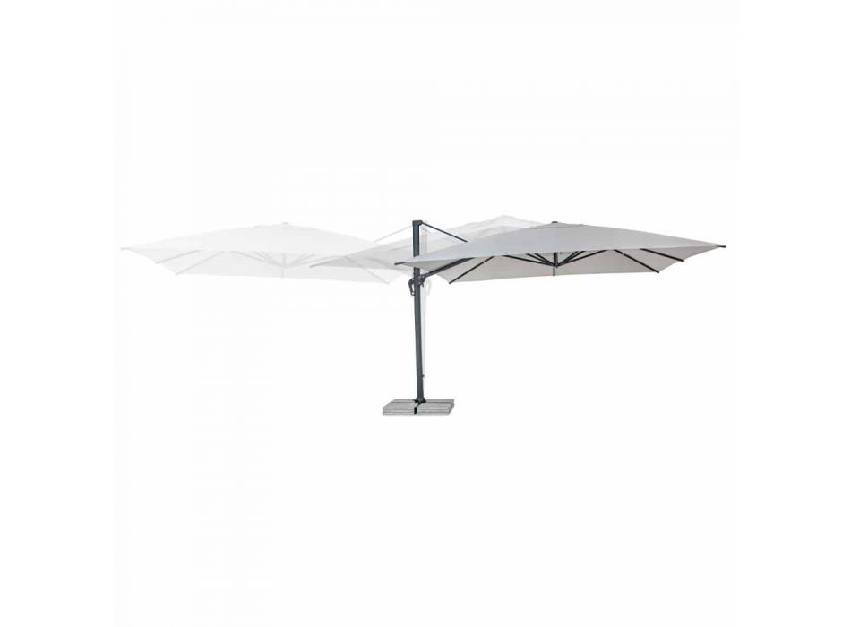 Outdoor Umbrella 4x4 in Light Gray Polyester and Aluminum - Daniel Viadurini