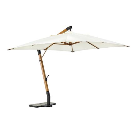 Ecrù Outdoor Umbrella in Polyester and Wood 3x3, Homemotion - Passmore Viadurini