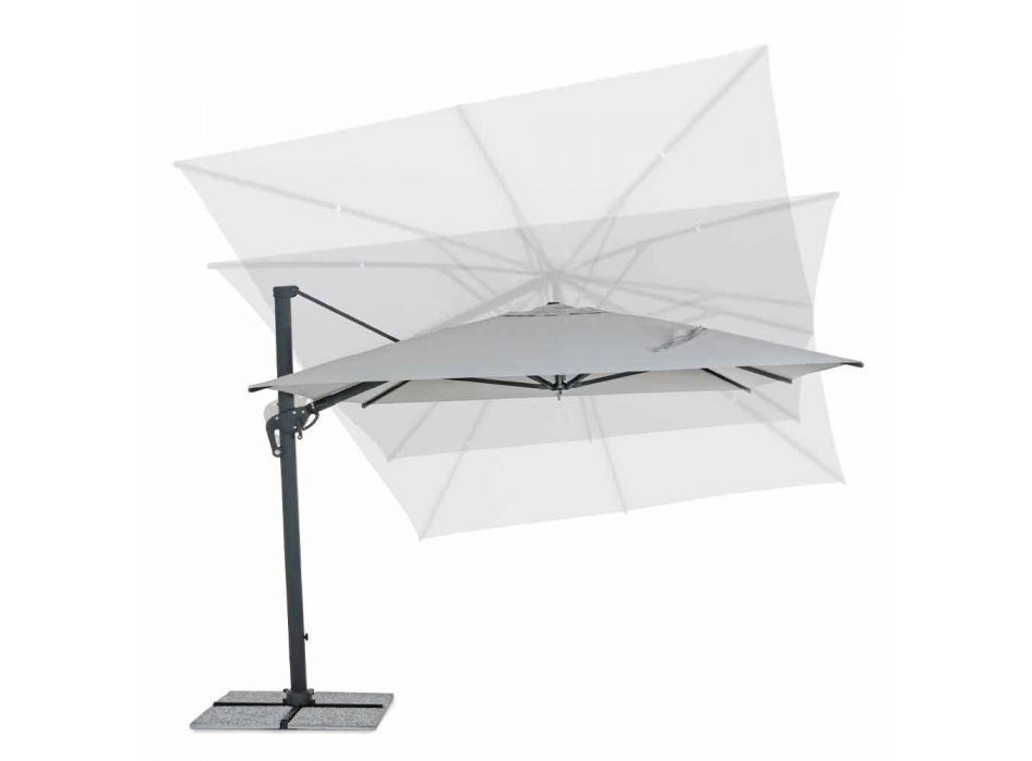 3x4 Garden Umbrella with Light Gray Polyester Fabric - Dalton Viadurini