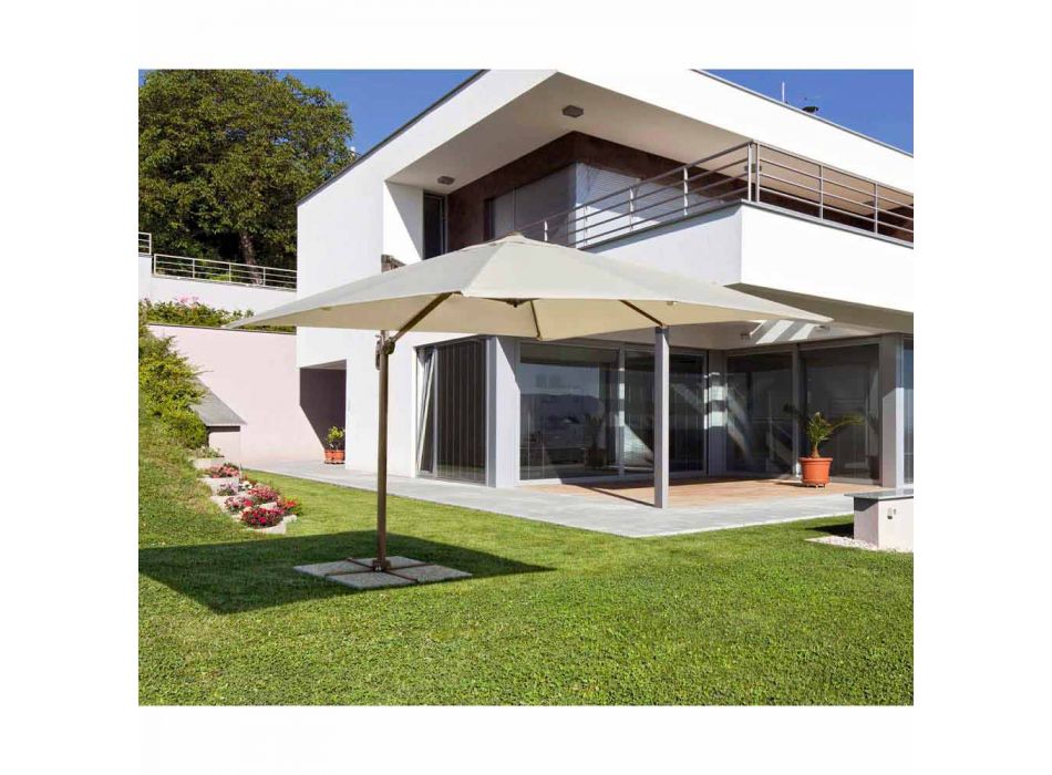 3x4 Garden Umbrella in Polyester with Aluminum Structure - Texas Viadurini