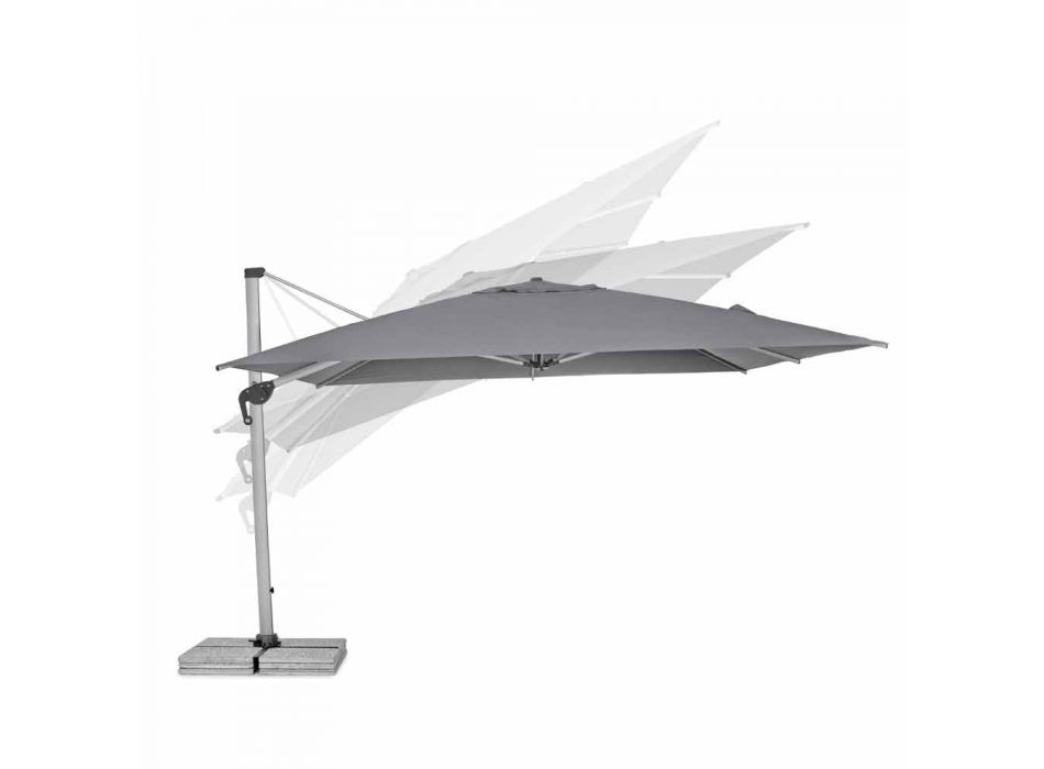 4x4 Garden Umbrella with Dark Gray Cloth and Anodized Structure - Daniel