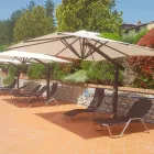 Garden Umbrella in White or Anthracite Aluminum 300x300 cm - Lapillo Viadurini