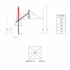 Garden Umbrella in White or Anthracite Aluminum 300x300 cm - Lapillo Viadurini