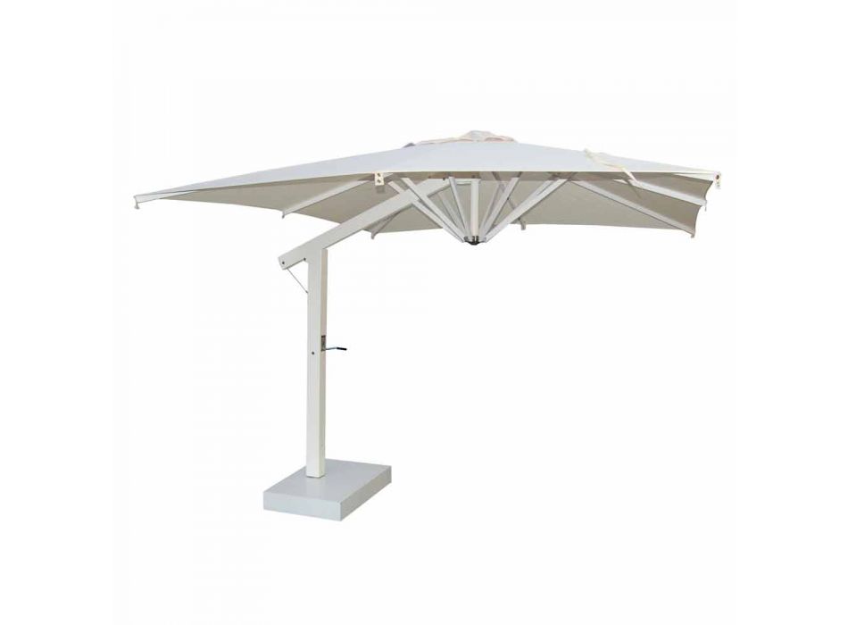 Garden Umbrella in White or Anthracite Aluminum 300x300 cm - Lapillo Viadurini