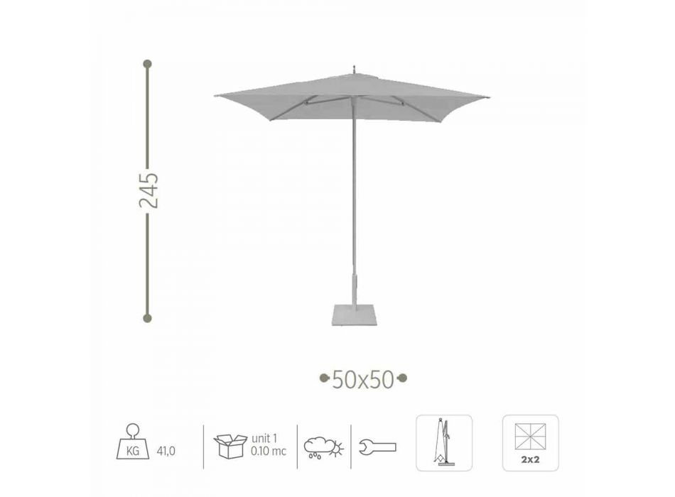 Modern Garden Umbrella in Fabric and Steel 2x2 m - Apollo by Talenti