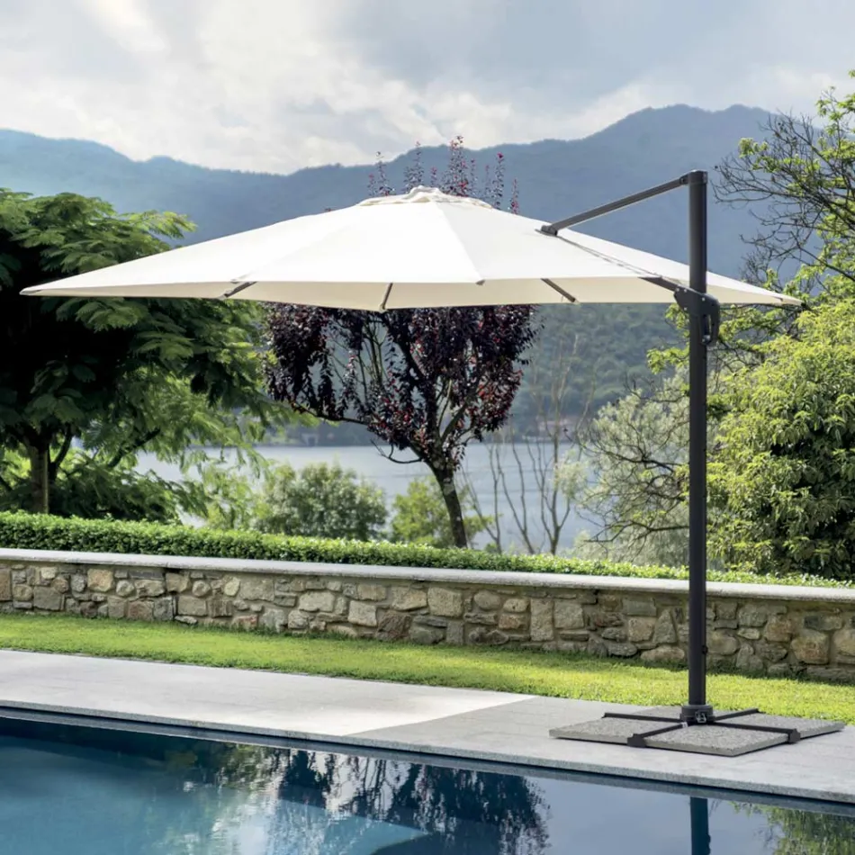 Polyester Umbrella with Handle and Side Pole - Nexa Viadurini