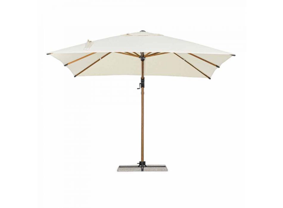 3x3 Outdoor Umbrella in Aluminum with Beige Polyester Fabric - Leano Viadurini