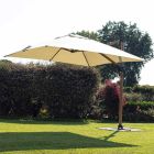 3x3 Outdoor Umbrella in Aluminum with Beige Polyester Fabric - Leano Viadurini