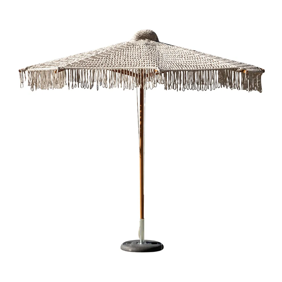 Round Ø 2.5 meter Net Umbrella with Fringe - Sun Viadurini