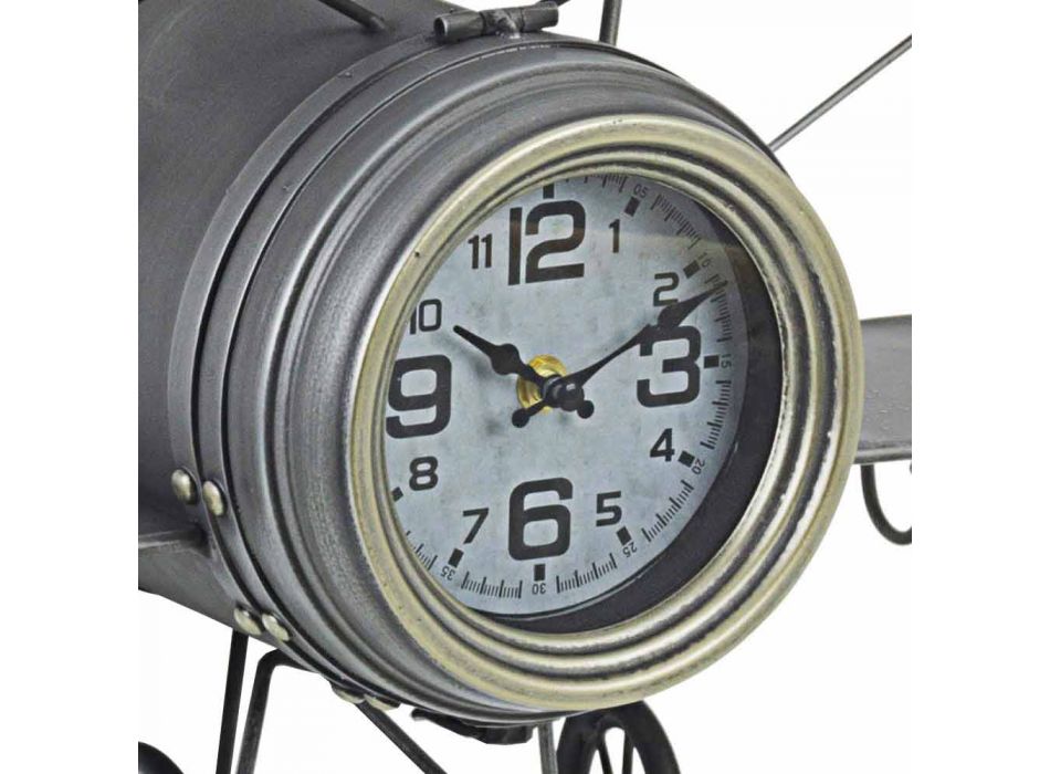 Airplane Shaped Wall Clock in Steel and Glass Homemotion - Plano Viadurini