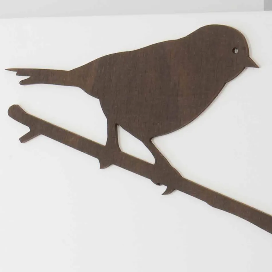 White Wall Clock with Wooden Animal Decorations Modern Design - Suspense Viadurini