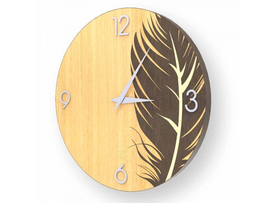 Wall clock with modern design in Pico wood, made in Italy Viadurini