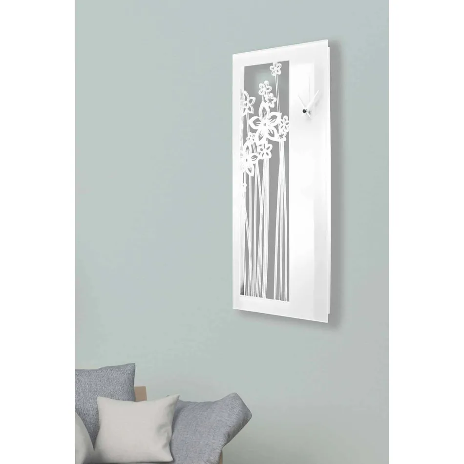 Modern Rectangular Design Wall Clock in White Plexiglass - Elara Viadurini