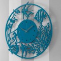 Wall Clock in Wood Design Large Modern Colored Round - Infondoalmar