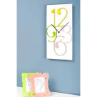 Wall Clock Colored Wood and White Modern Rectangular Design - Mathematics Viadurini