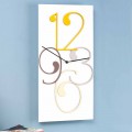 Wall Clock Colored Wood and White Modern Rectangular Design - Mathematics