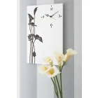 Modern Rectangular Wall Clock in Decorated White Wood - Crocus Viadurini