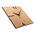 Square Wall Clock in Oak, Pine or Walnut Wood Made in Italy - Bethel Viadurini
