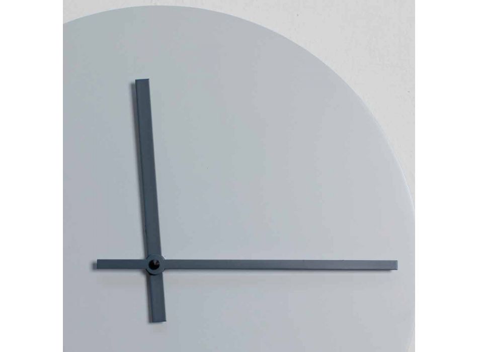Round Wall Clock of Modern Design Gray and Blue Made in Italy - Umbriel Viadurini