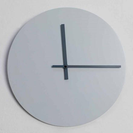 Round Wall Clock of Modern Design Gray and Blue Made in Italy - Umbriel Viadurini