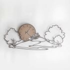 Wall Clock with Landscape in Black Iron or Mud Made in Italy - Paesello Viadurini