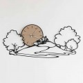 Wall Clock with Landscape in Black Iron or Mud Made in Italy - Paesello