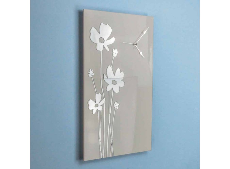 Brown Design Wall Clock in Wood and Rectangular Plexiglass - Silene