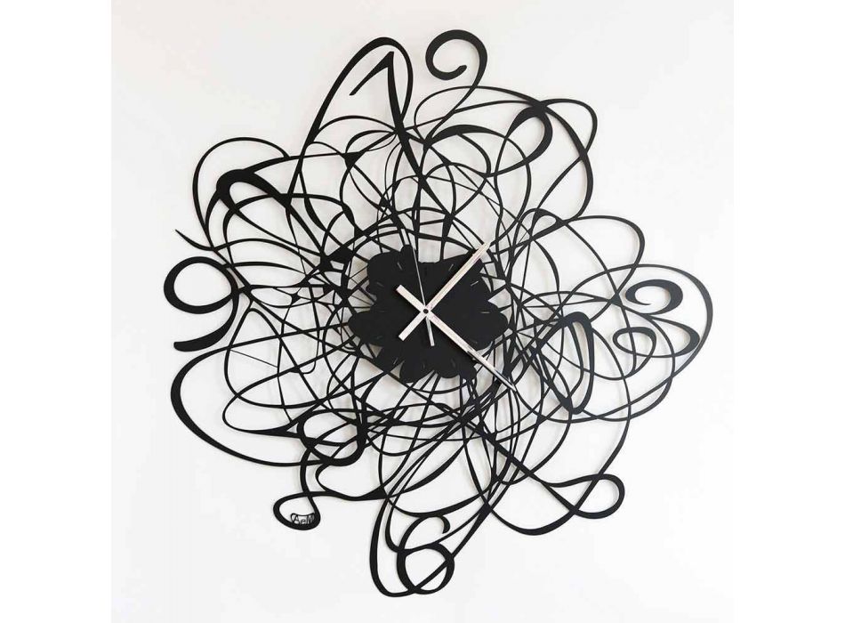 Modern Design Wall Clock in Black Iron or White Made in Italy - Baldo Viadurini