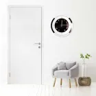 Wall Clock in White Wood and Bronze Decorations of Modern Design - Mavia Viadurini