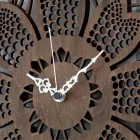 Wall Clock in Light or Dark Wood with a Modern Flower Design - Aquilegia Viadurini