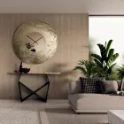 Cinzia - Hammered Back-Silvered Fused Glass Wall Clock Made in Italy Viadurini