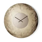 Cinzia - Hammered Back-Silvered Fused Glass Wall Clock Made in Italy Viadurini