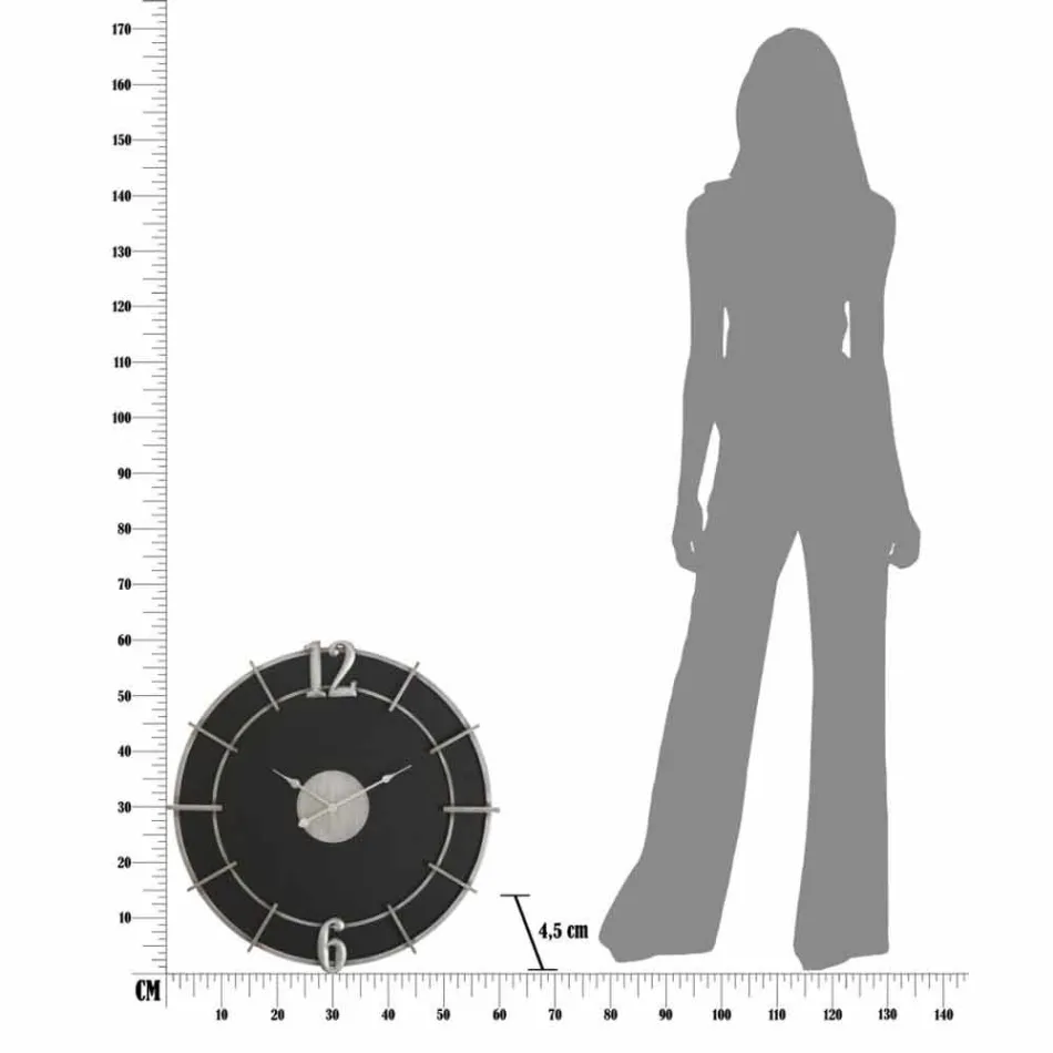 Modern Design Round Wall Clock in Iron and MDF - Hope Viadurini