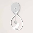 White and Gray Stylized Modern Design Wall Pendulum Clock - Thebes Viadurini